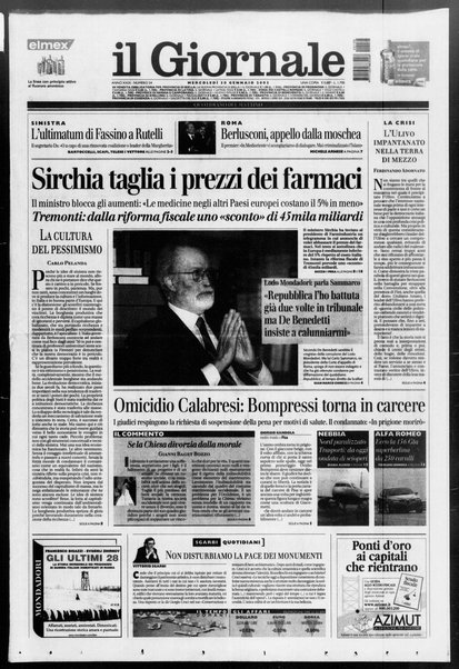 Il giornale : quotidiano del mattino